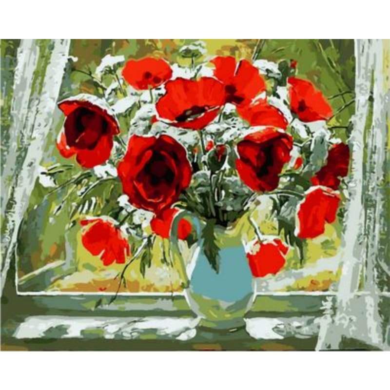 Poppy Flower Diy Paint By Numbers Kits ZXQ1373 - NEEDLEWORK KITS