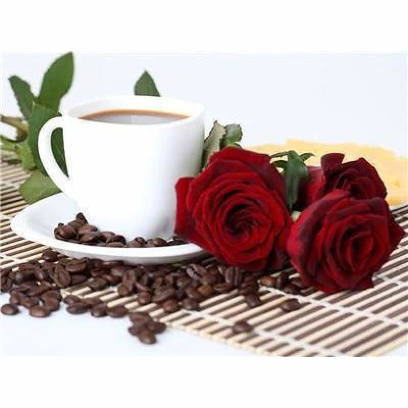 Special Coffee Cup And Flowers Diy Full Drill - 5D Bling