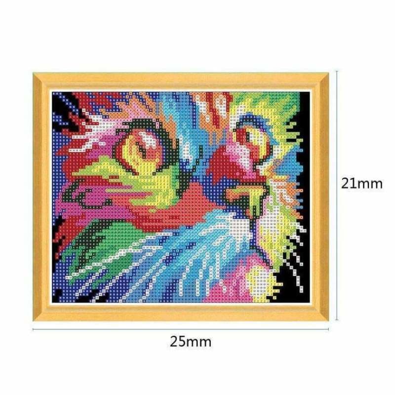 Special Colorful Cat Portrait Diamond Painting Cross Stitch
