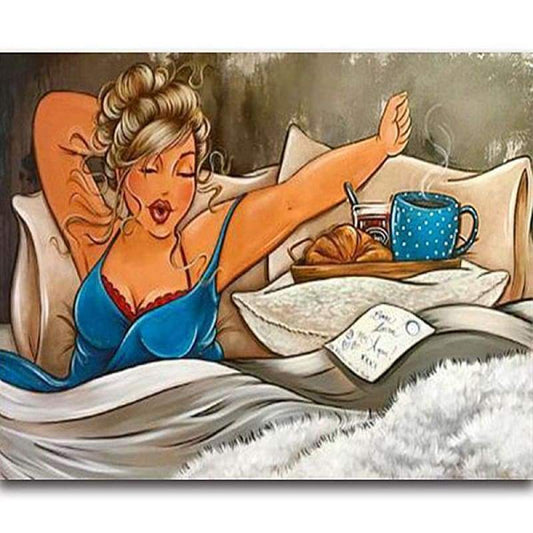 Modern Art Cartoon Woman Full Drill - 5D Diy Full Square Diamond Painting Kits VM9148 - NEEDLEWORK KITS