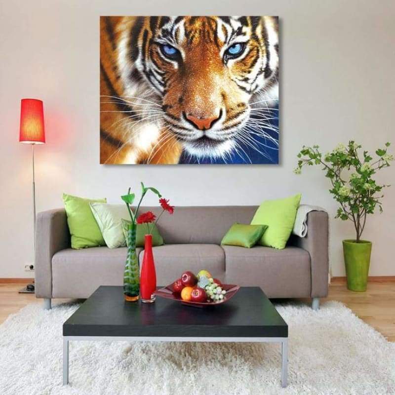 2019 New Hot Sale Blue Eyed Tiger Diy 5D Embroidery Diamond VM1142 - NEEDLEWORK KITS