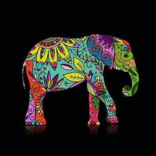 Colourful Elepant 01- Full Drill Diamond Painting - Special