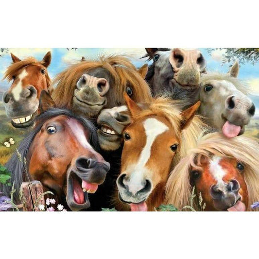 Crazy Horse Selfie - Full Drill Diamond Painting - Special