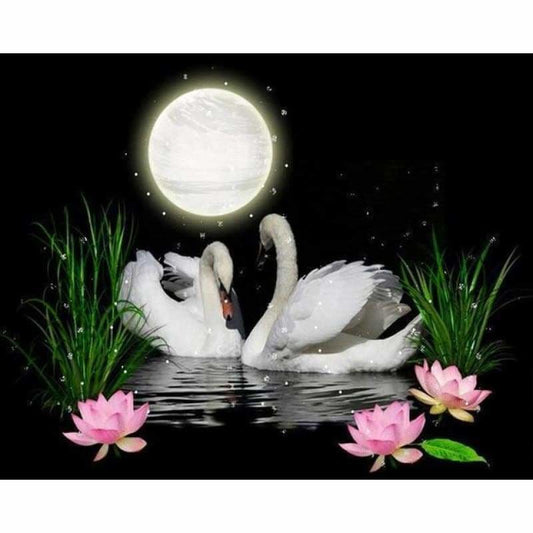 Dream Swans Love Pattern Wall Decor Full Drill - 5D Diy