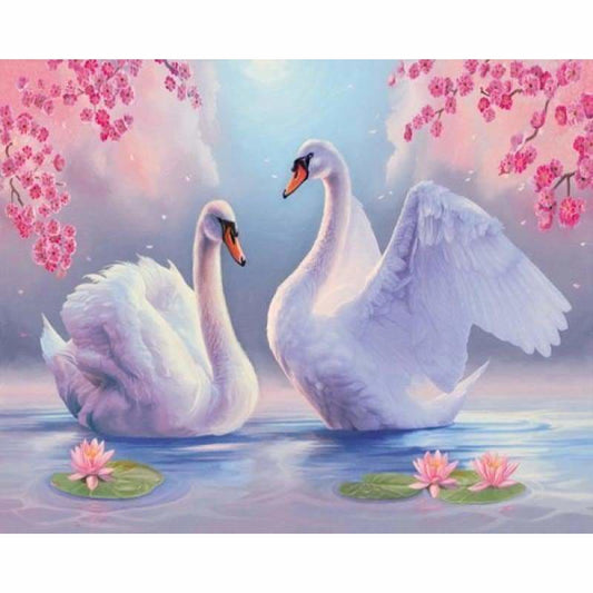 Dream Swans Love Pattern Wall Decor Full Drill - 5D Diy
