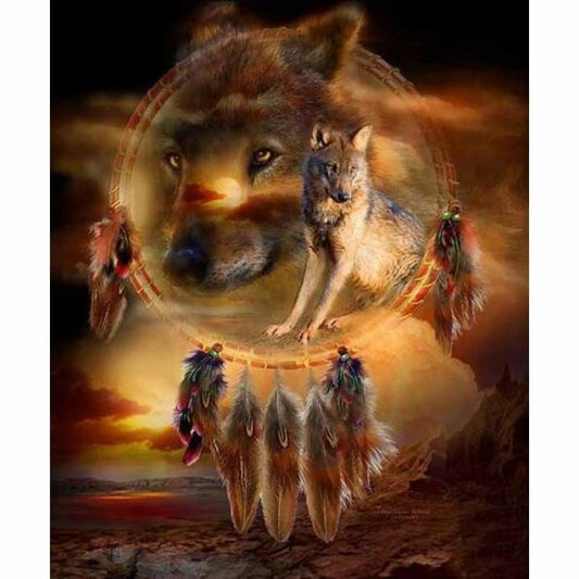 Dream Wolf Catcher Portrait Full Drill - 5D Diy Diamond