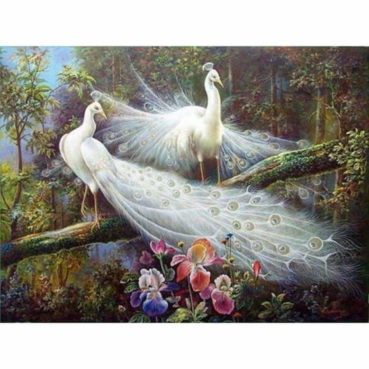 Full Drill - 5D Diamond Painting Kits Couple Peacock on the
