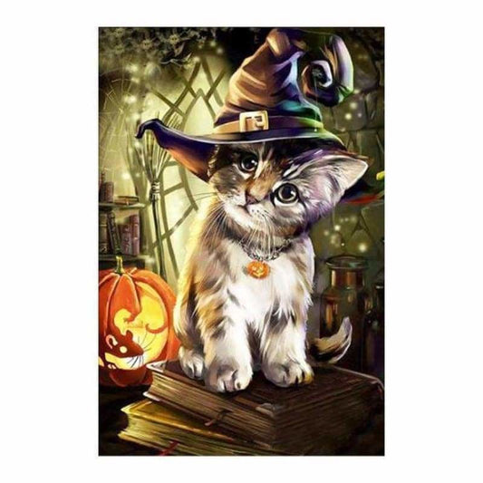 Full Drill - 5D Diamond Painting Kits Curious Cat Wears