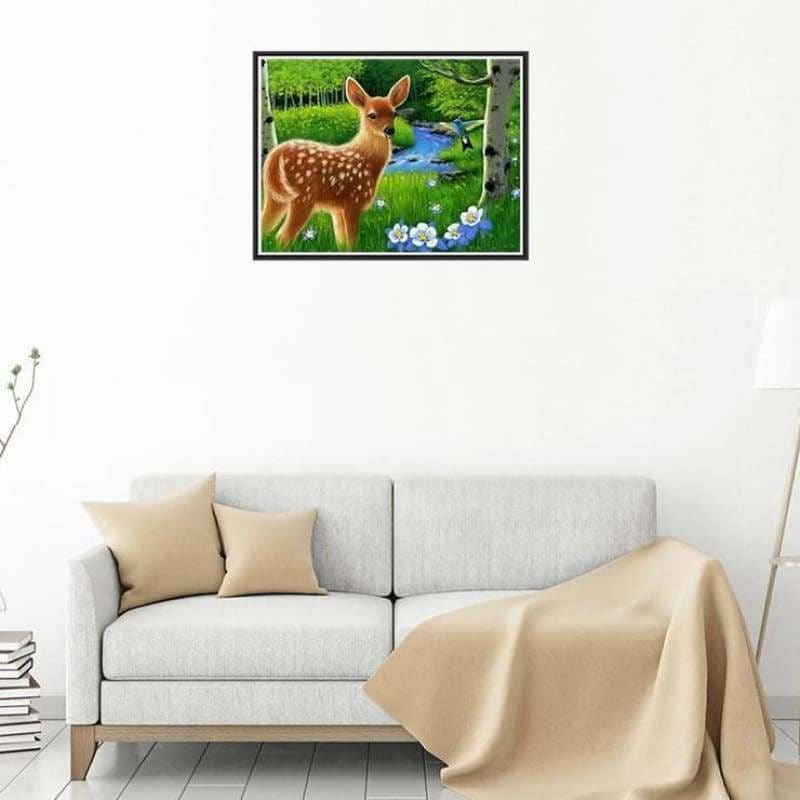 Full Drill - 5D Diamond Painting Kits Lovely Woods Deer 