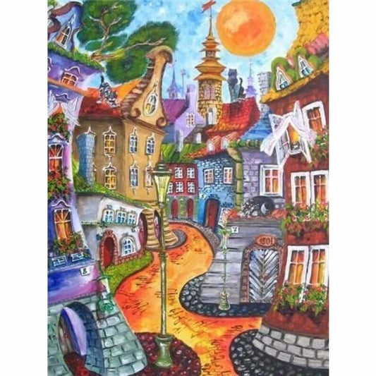 Full Drill - 5D DIY Diamond Painting Kits Cartoon Town