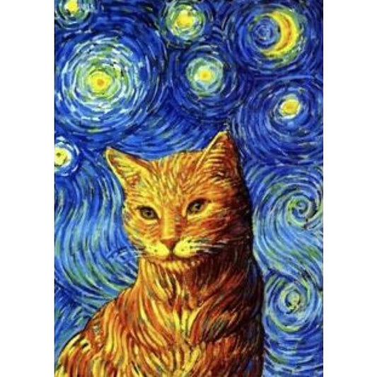 Full Drill - 5D DIY Diamond Painting Kits Cat Beneath Van
