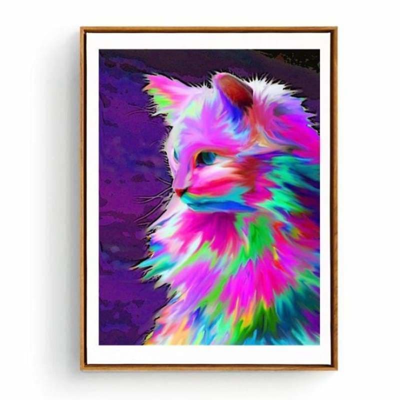 Full Drill - 5D DIY Diamond Painting Kits Watercolor Cat - 4