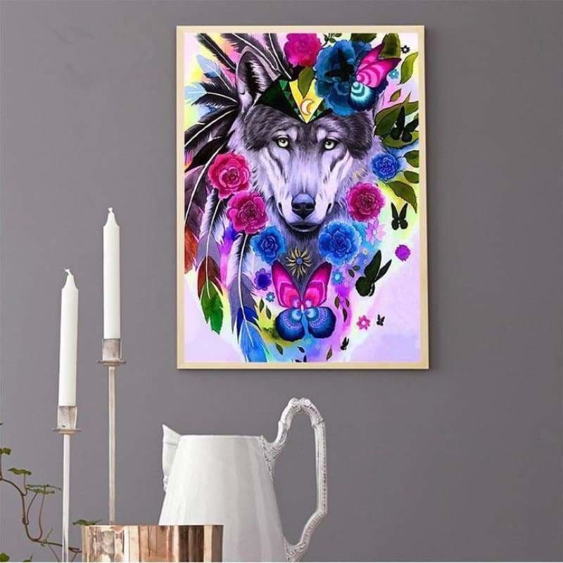 Full Drill - 5D DIY Diamond Painting Kits Watercolor Wolf 
