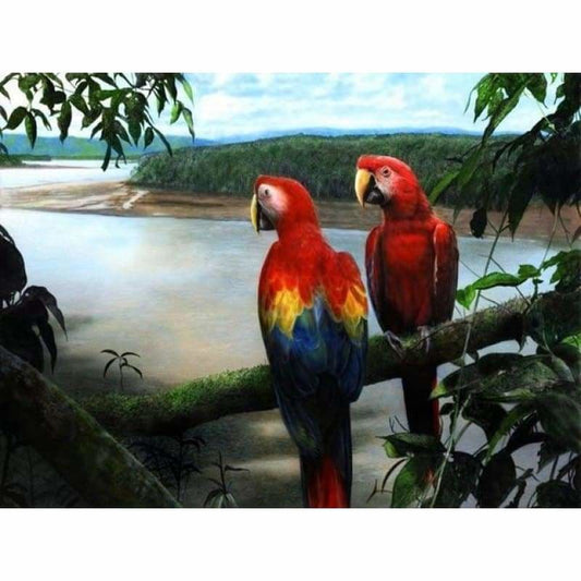 Full Square Drill Cute Parrot Full Drill - 5D Diy Diamond