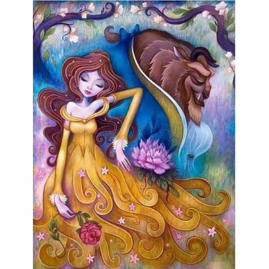 Hot Sale Cartoon Beauty And Animal Full Drill - 5D Diy