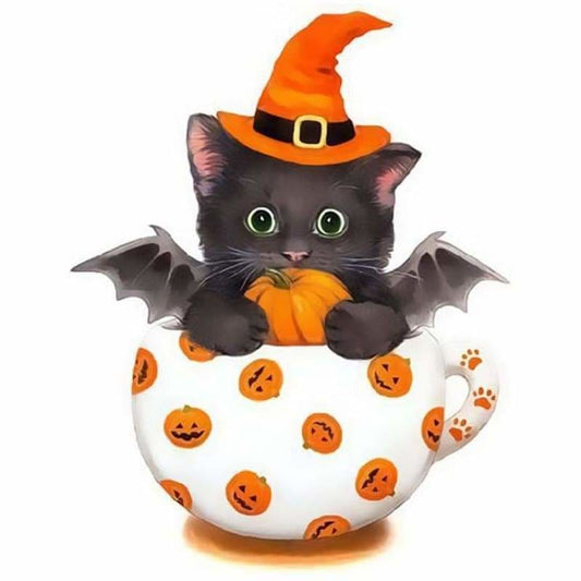 Hot Sale Cute Cat In Teacup Full Drill - 5D Diy Diamond