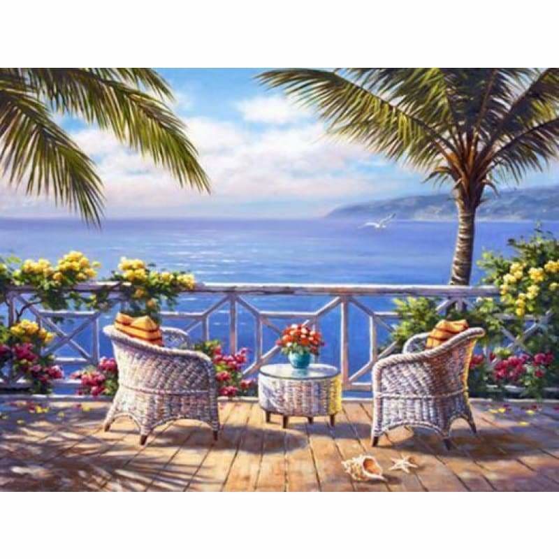 Hot Sale Landscape Seaside Garden Full Drill - 5D Diy 