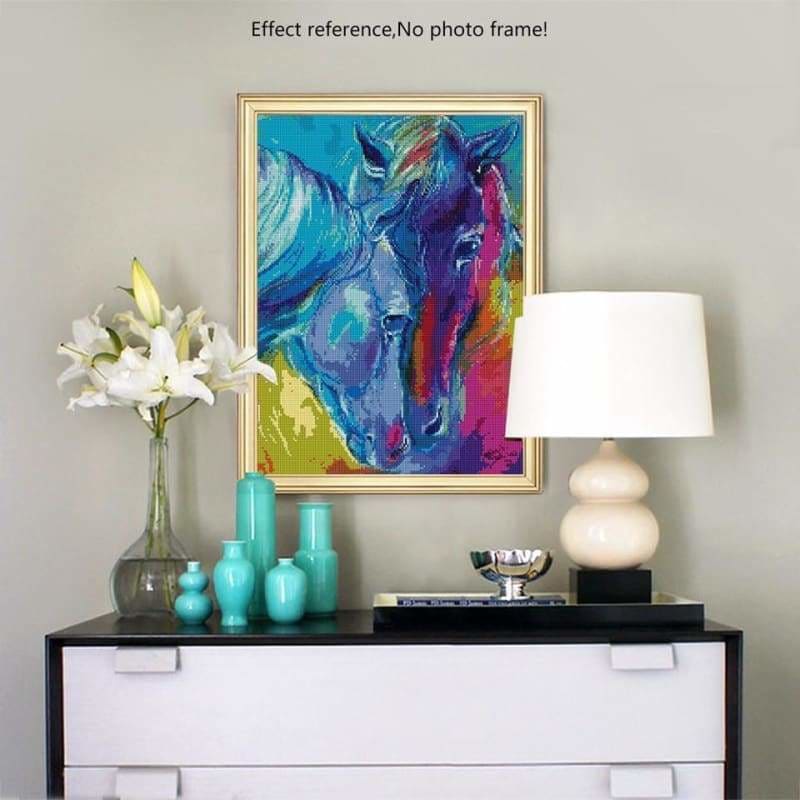 Modern Art Colorful Horse Close Up Full Drill - 5D Diamond 