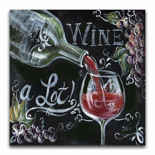 New Arrival Square Drill Blackboard Wine Glass Full Drill -