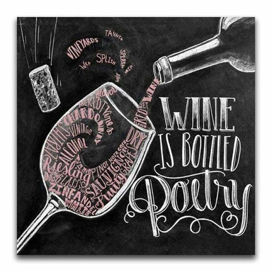 New Arrival Square Round Drill Blackboard Wine Glass Full