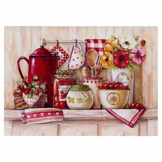 New Hot Sale Flower Tableware Fruit Full Drill - 5D Diamond