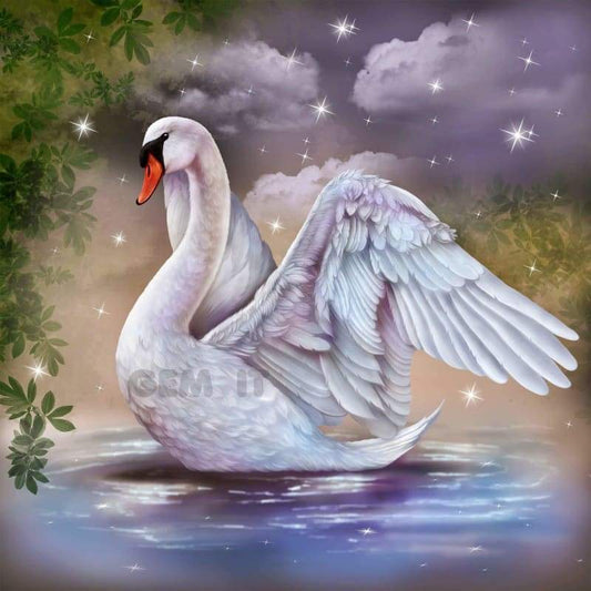 White Swan - Full Drill Diamond Painting - Full Drill