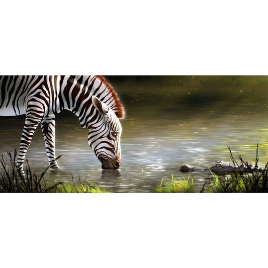 Zebra And Croc- Full Drill Diamond Painting - Special Order