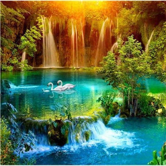 2019 Dream Landscape Waterfall 5d Diy Diamond Painting Kits