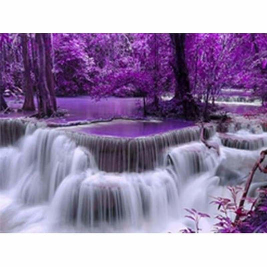 2019 Dream Lavender Charming Waterfall 5d Diy Kits Diamond