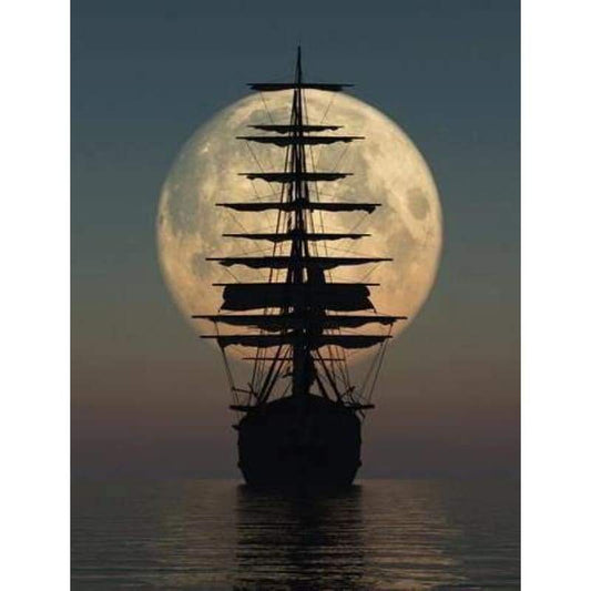 2019 Dream Moon And Sailing Boat 5d Diy Diamond Painting Kits VM9557