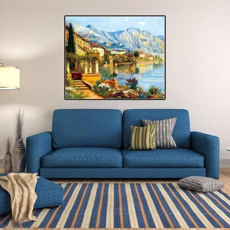 For Beginners Town Scenery 5d Diy Diamond Painting Cross Stitch VM3671