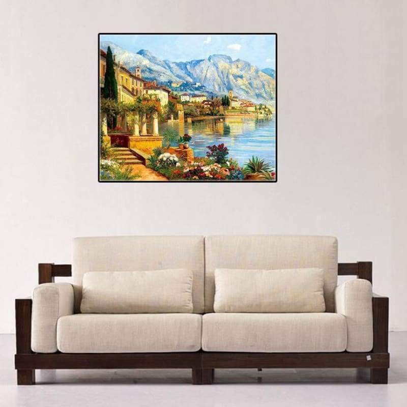 For Beginners Town Scenery 5d Diy Diamond Painting Cross Stitch VM3671