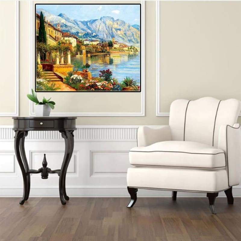 For Beginners Town Scenery 5d Diy Diamond Painting Cross Stitch VM3671