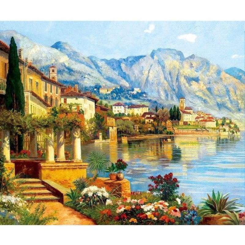 For Beginners Town Scenery 5d Diy Diamond Painting Cross Stitch VM3671