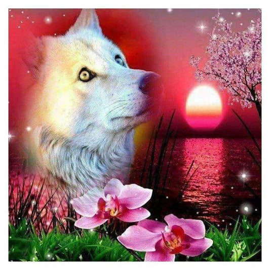 2019 Full Drill 5D DIY Diamond Painting Wolf Orchid Embroidery Cross Stitch Kits
