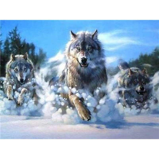 2019 Full Square Drill Wolf 5D Diy Cross Stitch Diamond Painting Kits NA0233