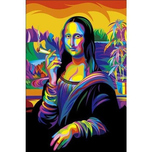 2019 Funny Rhinestone Cross Stitch Mona Lisa 5D DIY Diamond Painting Kits VM6032
