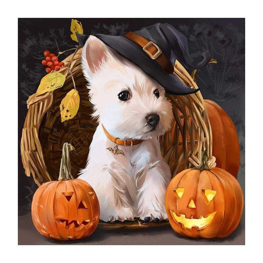 Halloween Dog Full Drill 5D Diy Diamond Painting Kits Cross Stitch Rhinestones