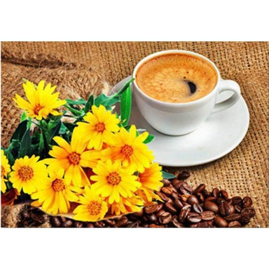2019 Hot Sale Coffee Cup Sunflowers Cross Stitch 5d Diy Diamond Painting Kits VM20504