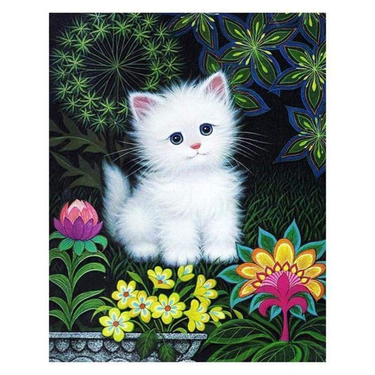 Hot Sale Cute Cat 5d Diy Stitch Diamond Painting Kits QB7029 For Beginners