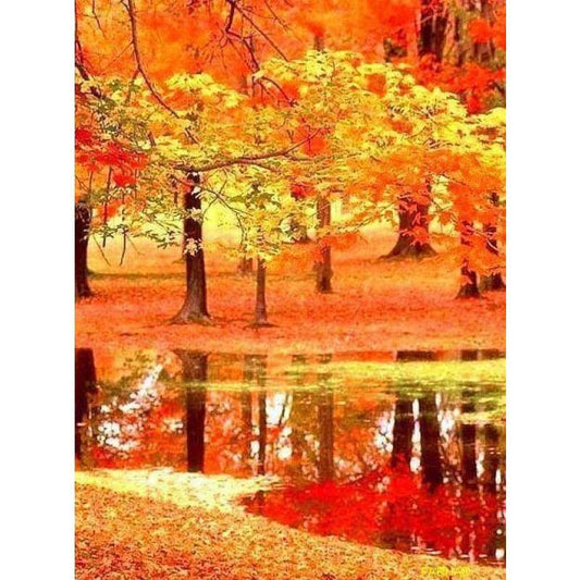 Hot Sale Full 5d Diy Diamond Painting Kits Autumn Forest Landscape VM20485