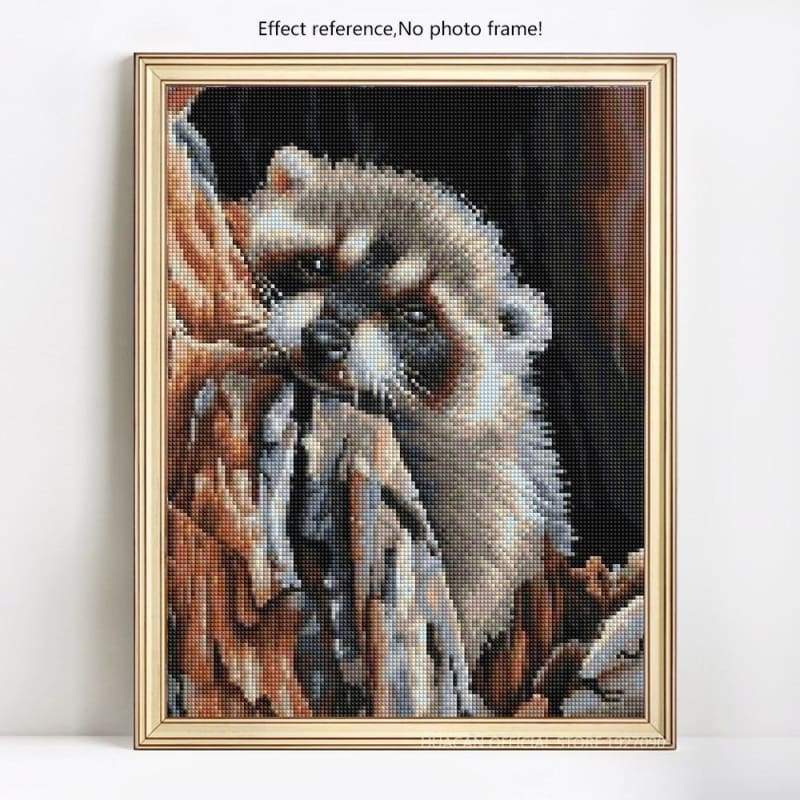 2019 Hot Sale Full Square Drill Raccoon 5d Diy Cross Stitch Diamond Painting Kits NA00388