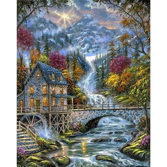 2019 Hot Sale Landscape Mountain Creek 5d Diy Diamond Painting Kits VM9470