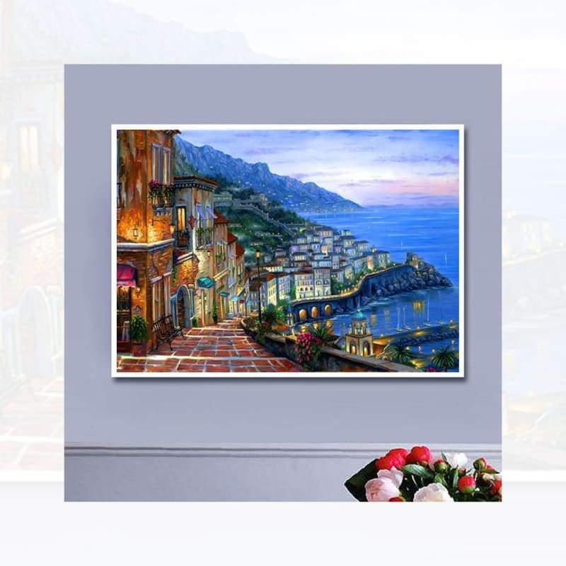 Hot Sale Landscape Seaside Town Diy 5D Mosaic Diamond Painting Kits VM5020