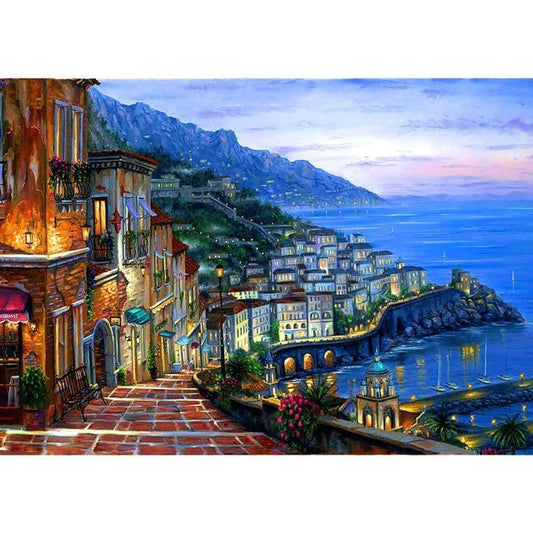 Hot Sale Landscape Seaside Town Diy 5D Mosaic Diamond Painting Kits VM5020