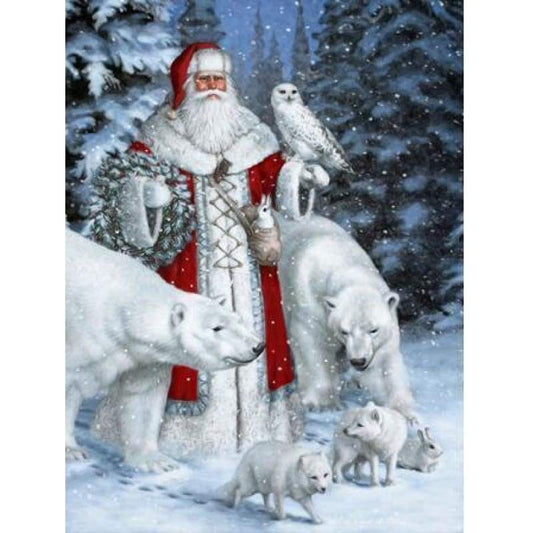 2019 Hot Sale Santa Christmas Bear 5D Diy Diamond Painting Kits VM7576