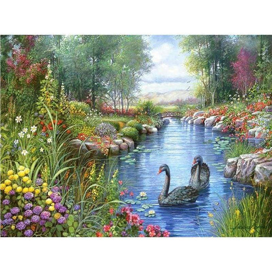 2019 Hot Sale Spring Landscape Swan Home Decor 5d DIY Diamond Painting Kits VM8179