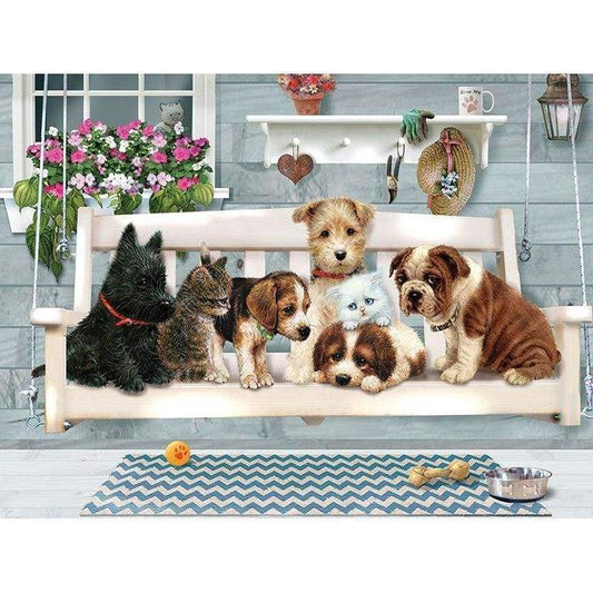 Lovely Dog Cat 5D Diy Diamond Painting Cross Stitch Rhinestone Kits