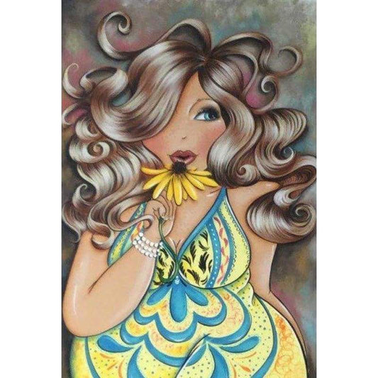 Modern Art Cartoon Woman Portrait 5d Diy Diamond Painting Kits VM7752