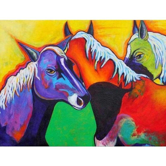 Modern Art Full Square Colorful Horse 5D DIY Diamond Painting Cross Stitch Kits VM6016